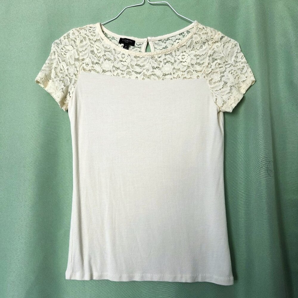 Talbots Ivory Lace TShirt Blouse